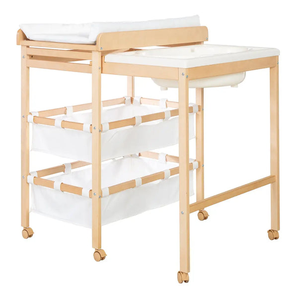 Table à langer baignoire en bois avec plan extensible | Langéo