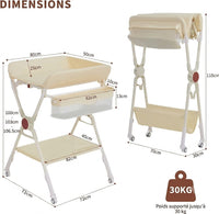 Table à langer pliable sur roulettes, hauteur réglable | Langéo