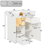 Commode table à langer blanche avec éclairage LED | Langéo
