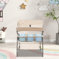 Table à langer pliable portable, beige | Langéo