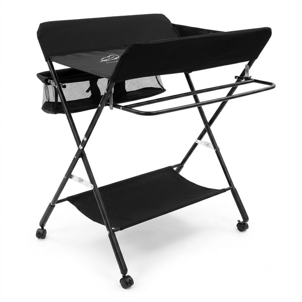 Table à langer pliable noire sur roulettes | Langéo
