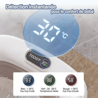 Table à langer baignoire 3 en 1 avec thermomètre digital | Langéo