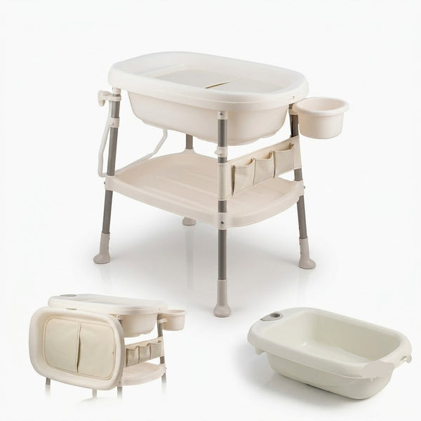 Table à langer baignoire 3 en 1 avec thermomètre digital | Langéo