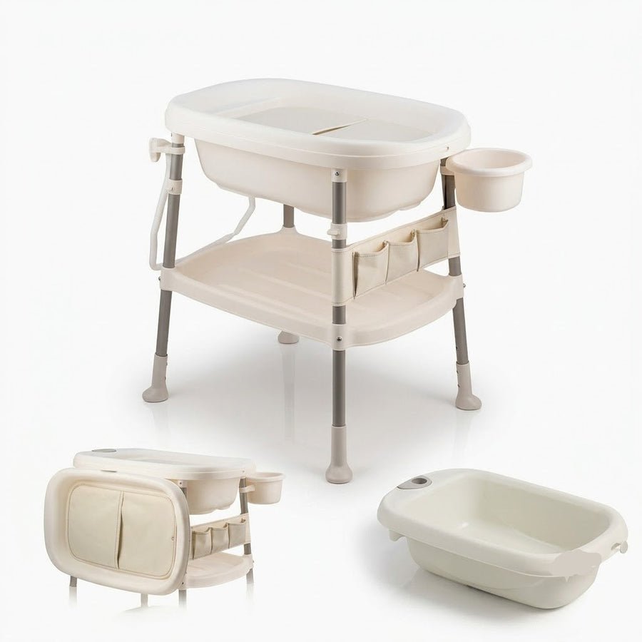 Table à langer baignoire 3 en 1 avec thermomètre digital | Langéo