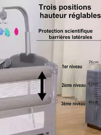 Table à langer 5 en 1 avec berceau cododo pliable | Langéo