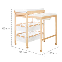 Table à langer baignoire en bois avec plan extensible | Langéo