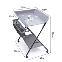 Table à langer pliable réglable en hauteur, grise | Langéo