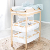 Table à langer baignoire en bois naturel | Langéo
