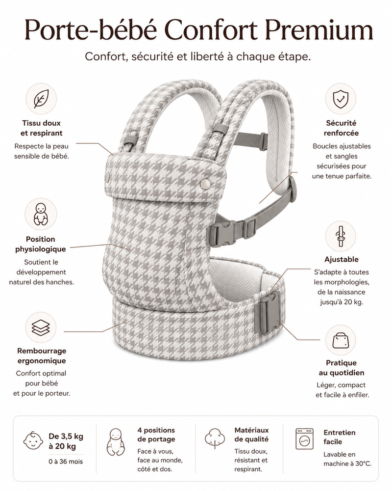 Tissu respirant du porte-bébé ergonomique Langéo