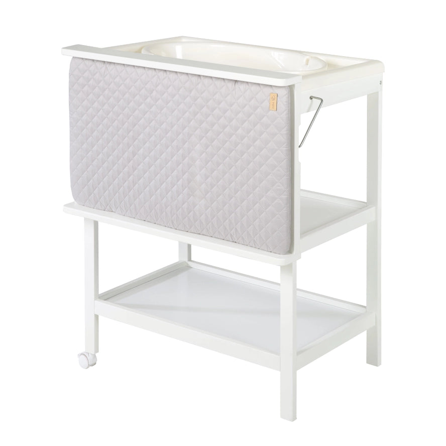 Table à langer baignoire blanche en bois laqué | Langéo
