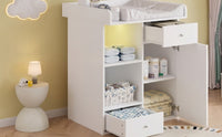 Commode table à langer blanche avec éclairage LED | Langéo