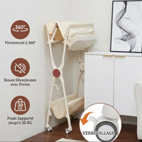 Table à langer pliable sur roulettes, hauteur réglable | Langéo
