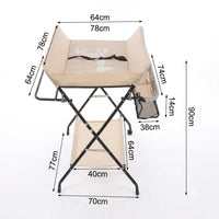 Table à langer pliable portable, beige | Langéo