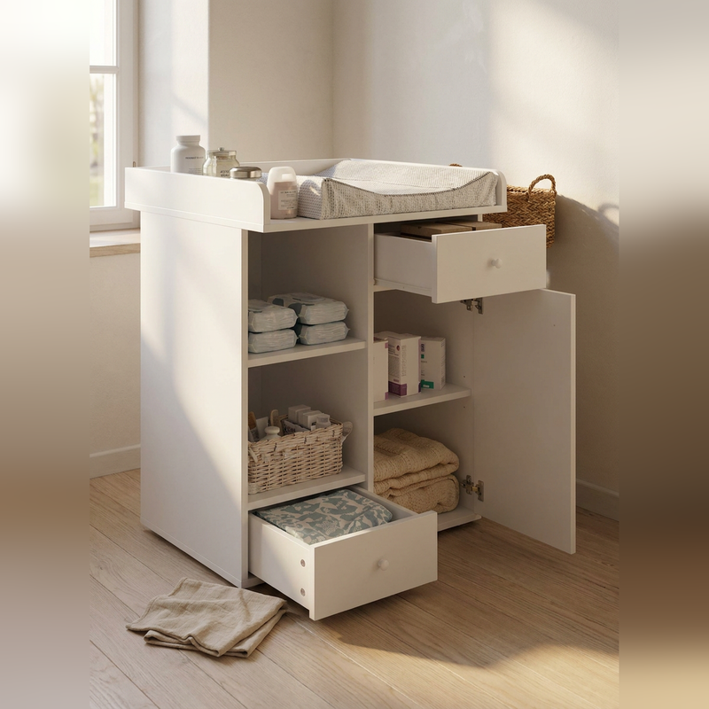Rebords sécurisés du plan de change de la commode Langéo