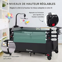 Table à langer 5 en 1 avec lit parapluie et balancelle | Langéo