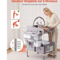Table à langer pliable avec tiroirs, arche d'éveil | Langéo