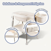 Table à langer baignoire 3 en 1 avec thermomètre digital | Langéo