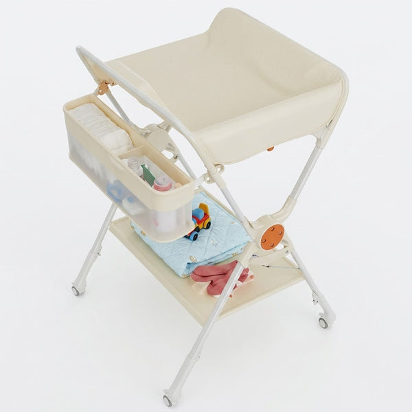 Table à langer pliable sur roulettes, hauteur réglable | Langéo