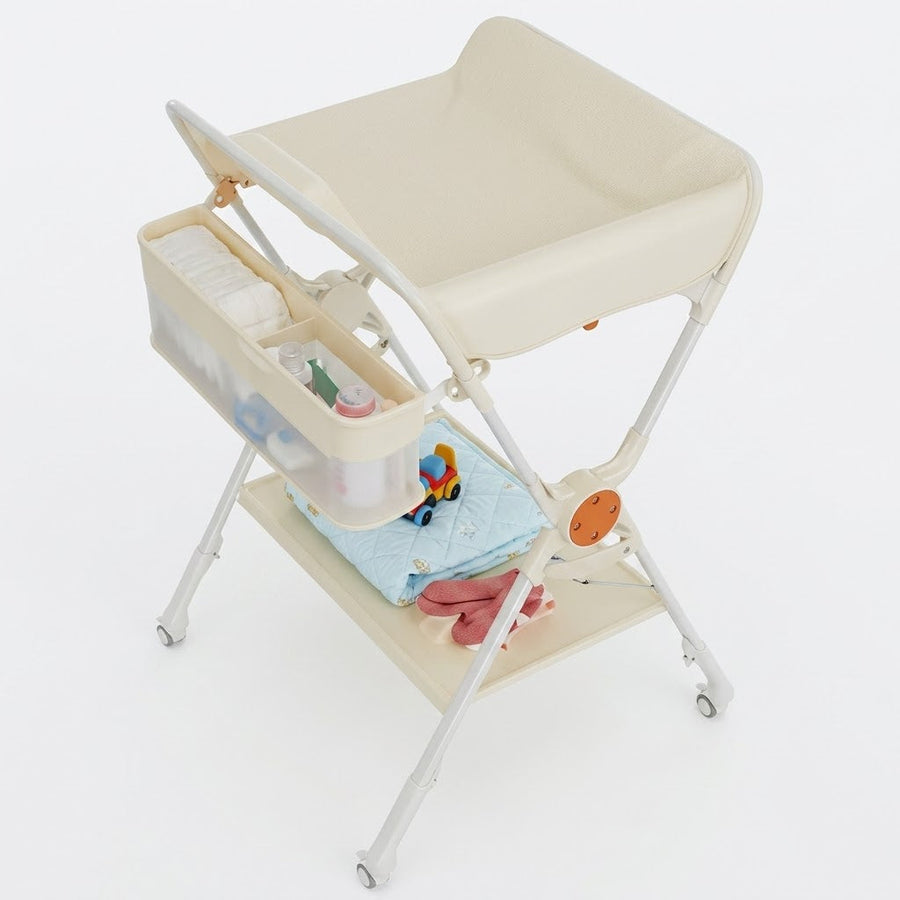 Table à langer pliable sur roulettes, hauteur réglable | Langéo
