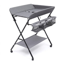 Table à langer pliable réglable en hauteur, grise | Langéo