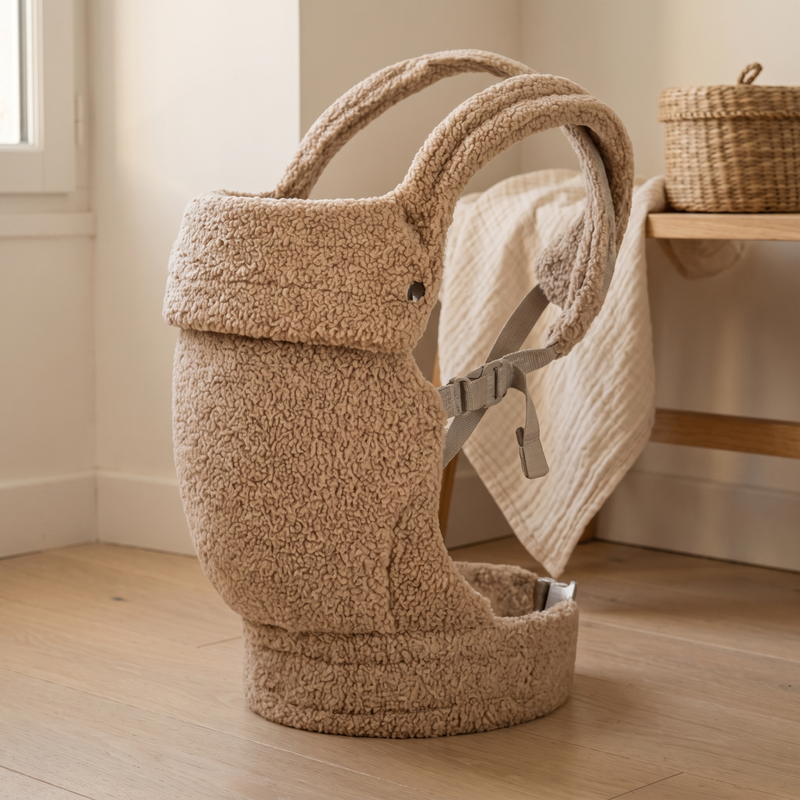 Porte-bébé physiologique beige Langéo, utilisable de 0 à 36 mois