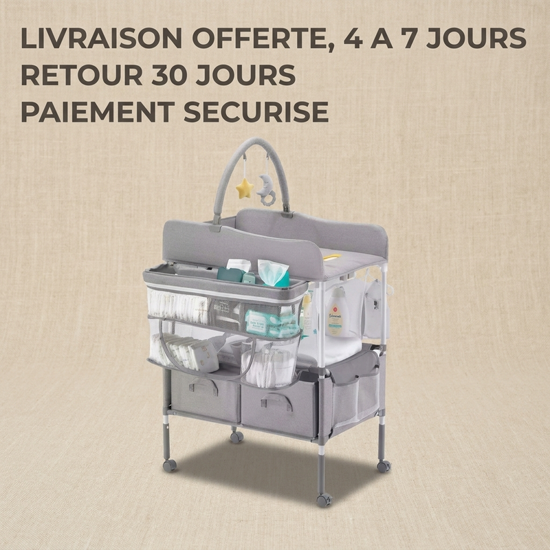 Table à langer pliable Langéo à plan de change sécurisé