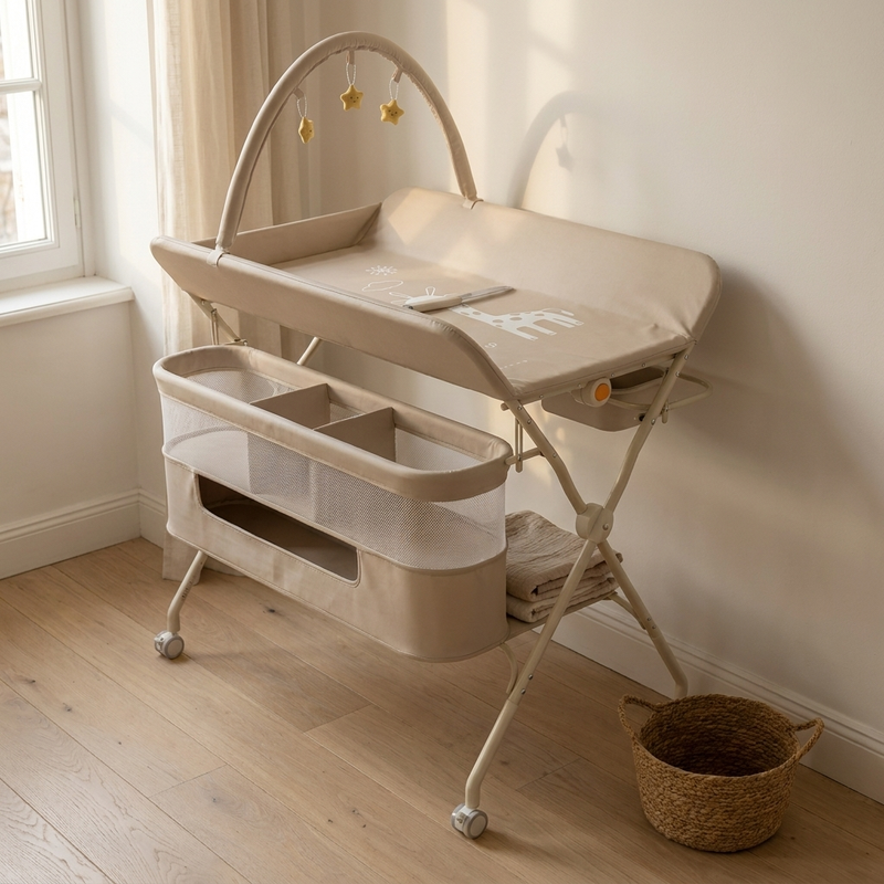 Table à langer Langéo, surface PVC imperméable facile à nettoyer