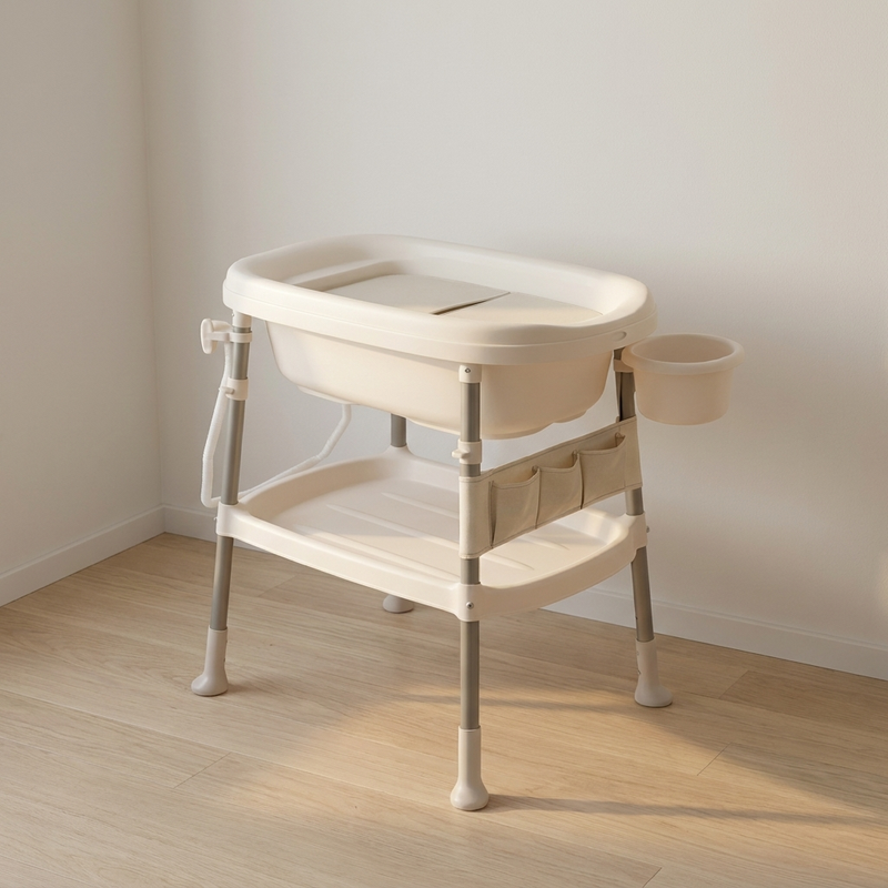 Table à langer baignoire 3 en 1 Langéo avec thermomètre digital