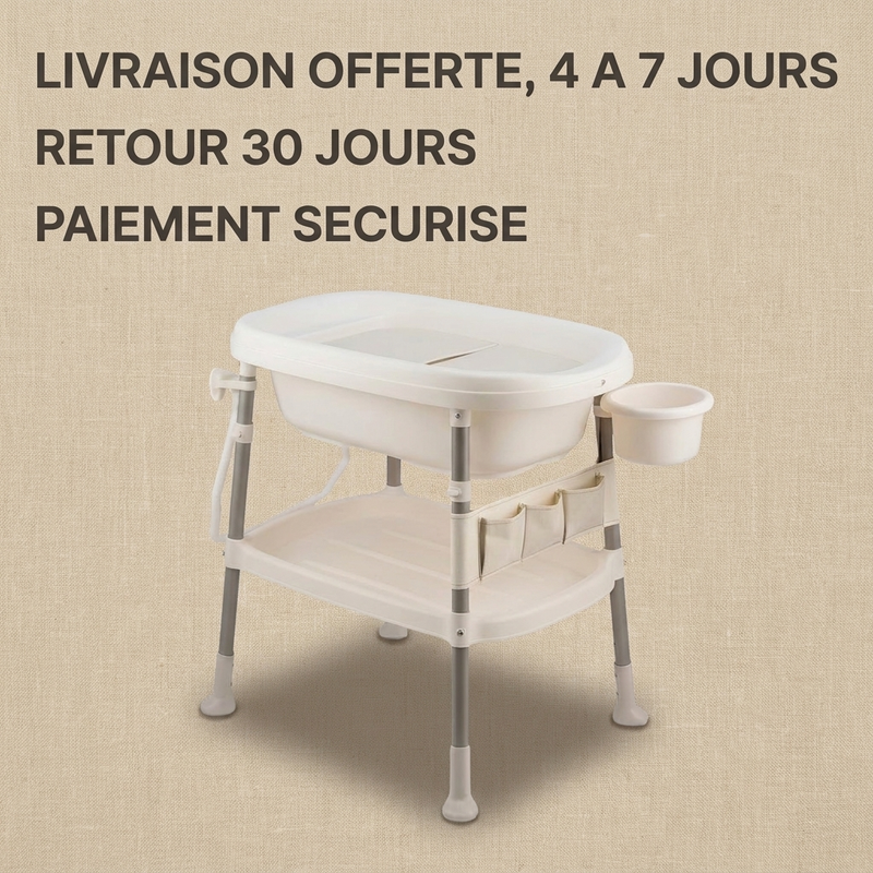 Table à langer baignoire 3 en 1 Langéo, bain et change à hauteur