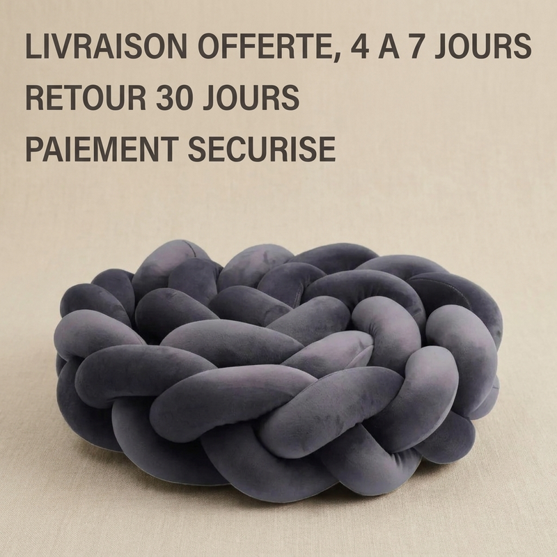 Tour de lit gris Langéo dans une chambre d'enfant