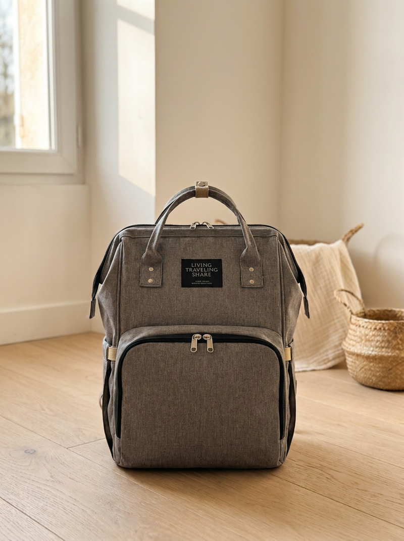Sac à langer Langéo, organisation des couches et des biberons