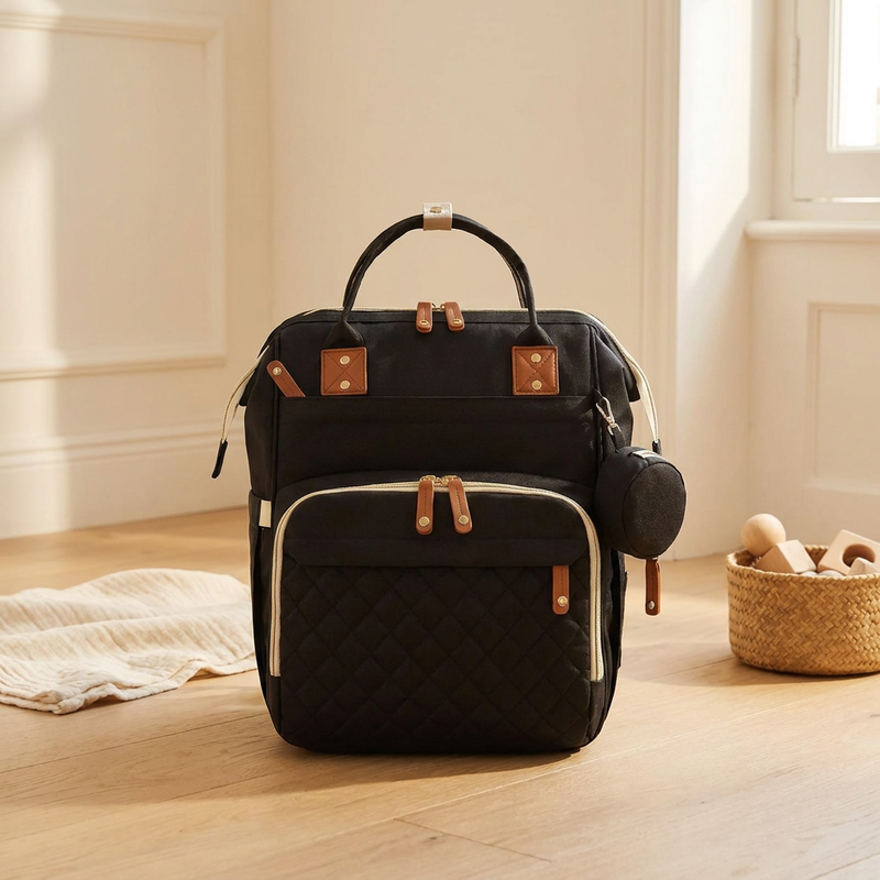 Porte-tétine assorti inclus avec le sac à langer Langéo