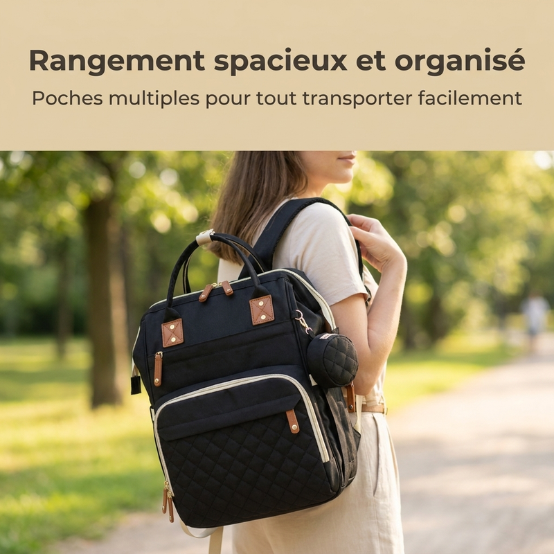 Attaches poussette incluses avec le sac à langer Langéo