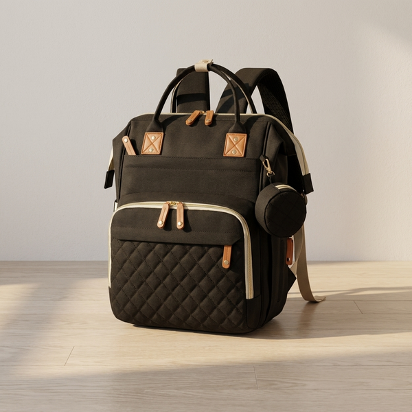 Sac à langer à dos imperméable Langéo avec attaches poussette