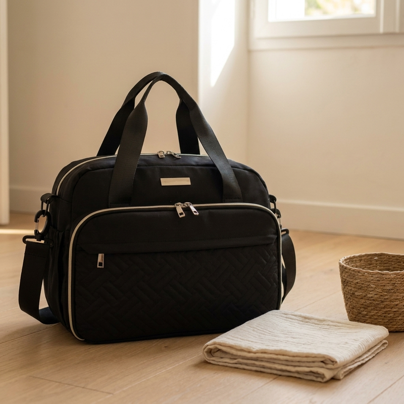 Compartiments internes du sac à langer bandoulière Langéo