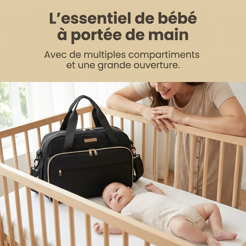 Sac à langer Langéo porté en bandoulière
