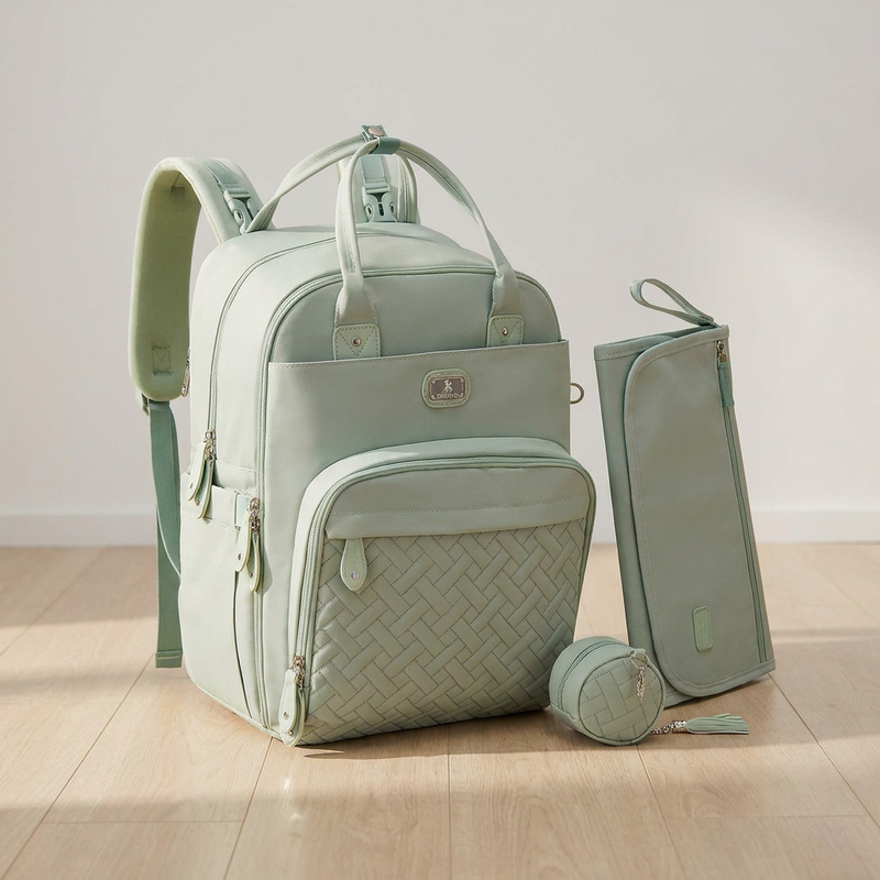 Sac à langer multifonction Langéo, rangement des biberons