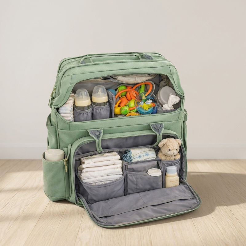 Sac à langer multifonction Langéo en noir, vert ou gris