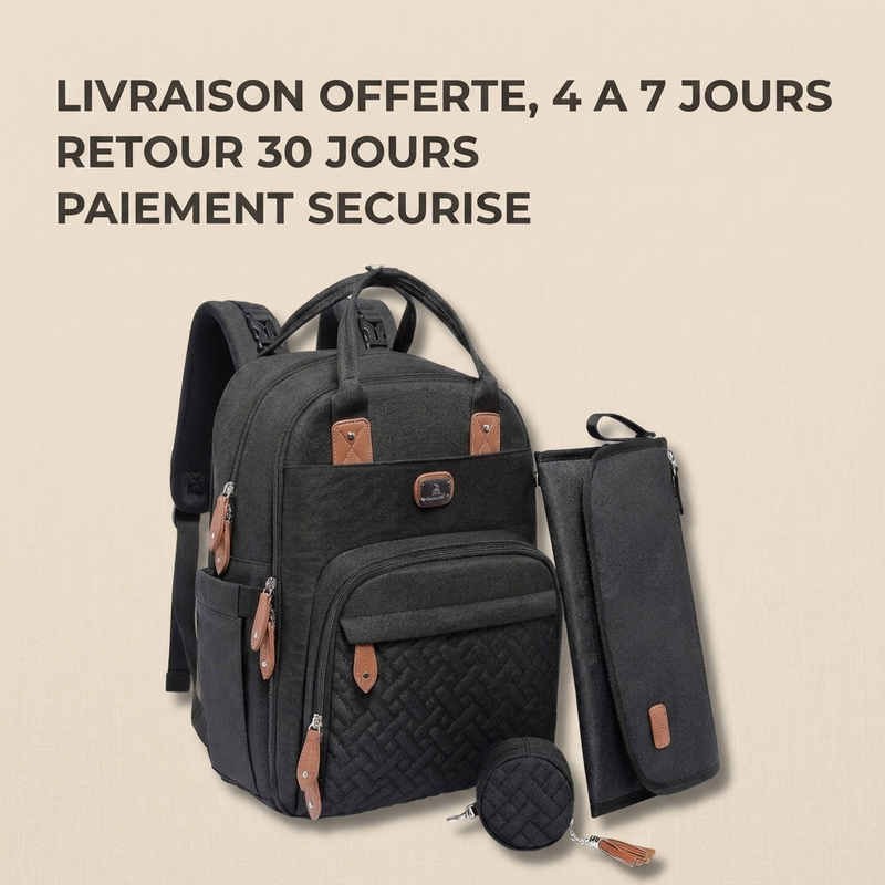 Sac à langer multifonction Langéo, accès rapide à la tétine