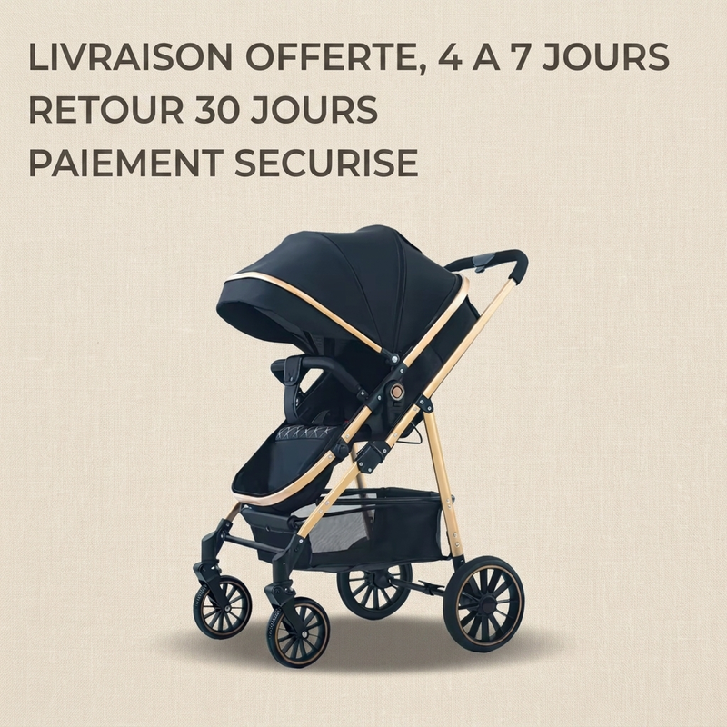 Suspension sur les quatre roues de la poussette Langéo