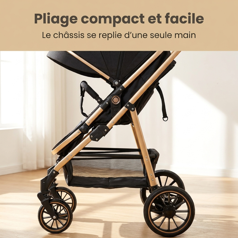Siège réversible de la poussette Langéo, face parent ou face route