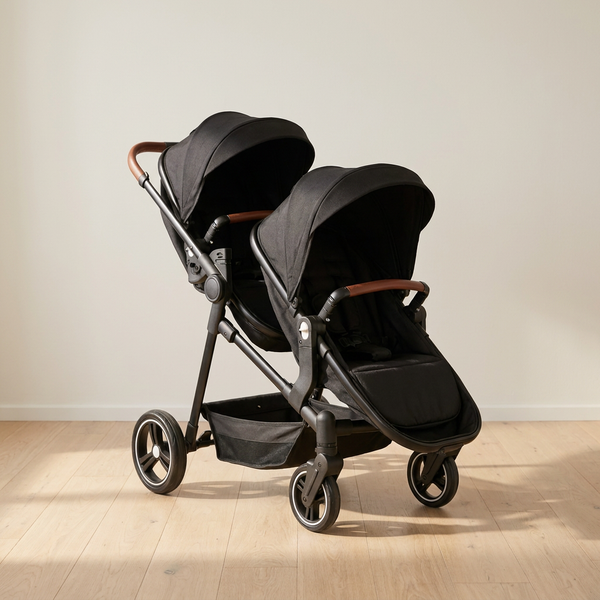 Poussette double tandem pliable Langéo avec nacelle amovible