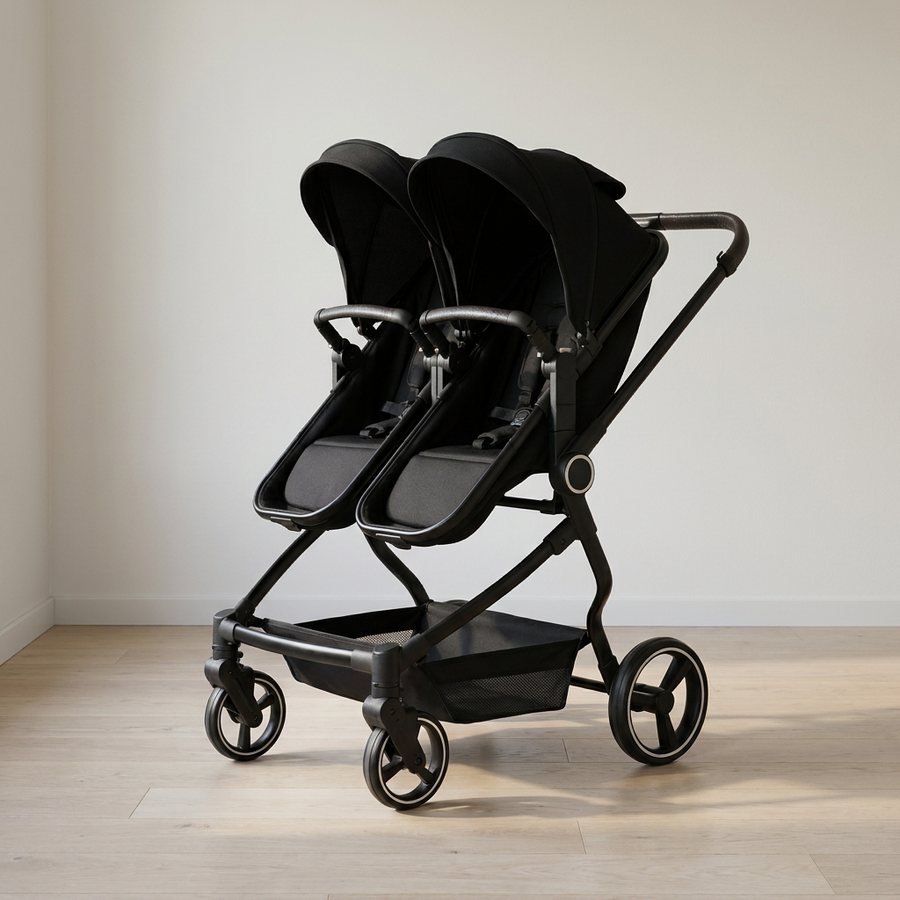 Poussette double côte à côte pliable Langéo de 11 kg