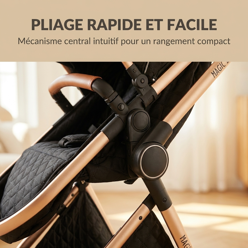 Poussette 3 en 1 Langéo, capote de protection