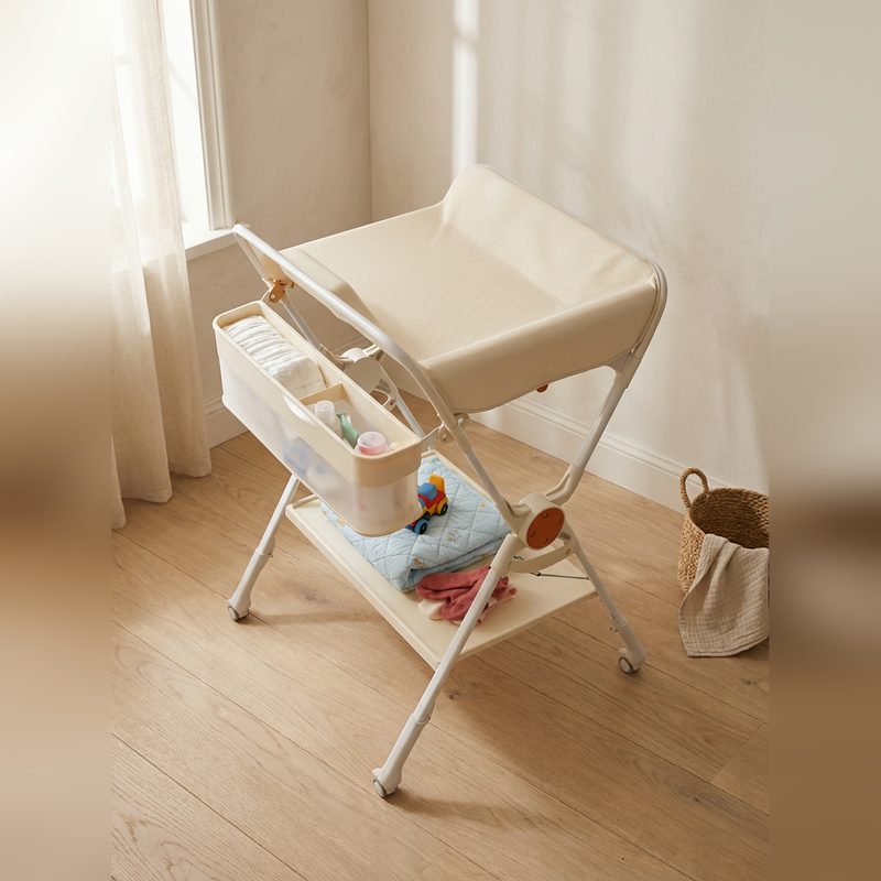Table à langer Langéo avec trois paniers de rangement latéraux